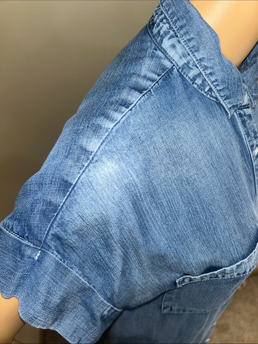 Velvet Heart Blue Denim Button-Front Midi Shirt Dress - Picture 6 of 12